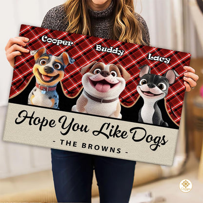 Personalized Dog Welcome Mat with Custom Pet Name