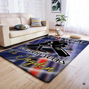 Anti-slip dot backing and hemmed edge stitching on ice hockey sports area rug - thumbnail image 4 of 7