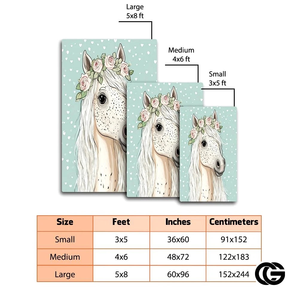 Custom Running Horse Welcome Mat for Living Room and Bedroom