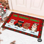 Personalized Christmas Doormat with Custom Family Name and Text