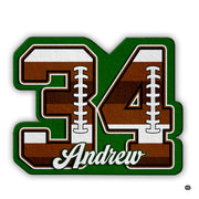 Personalized Football Shaped Rug, Non-Slip Washable Sport Carpet (A05)