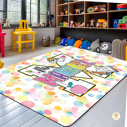 Custom Composition Notebook Classroom Rug for Kids and Boys - Alphabet Letter / 2' x 3' (Rectangular)