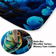 Close-up detail illustrating the soft microfiber texture and vibrant sea turtle artwork - thumbnail image 3 of 7