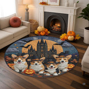 Custom Halloween 3D Optical Illusion Round Rug Skeleton Horror Area Rug (1, #7)