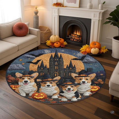 Custom Halloween 3D Optical Illusion Round Rug Skeleton Horror Area Rug (1, #7)