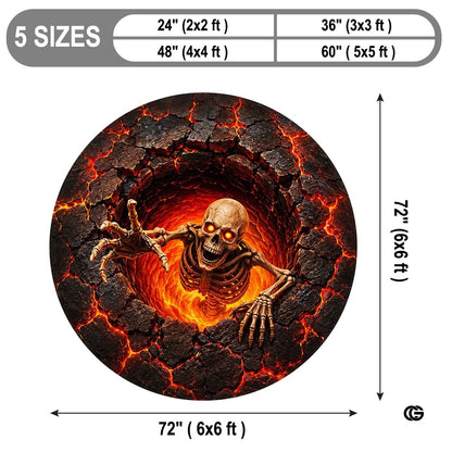Personalized Halloween 3D Optical Illusion Ghost Round Rug (A12)