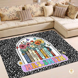 Custom Composition Notebook Rug with Floral Detail - Composition / 2' x 3' (Rectangular)