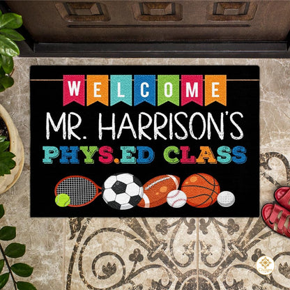 Custom Teacher Welcome Doormat for Classroom and School Gym