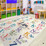 Soft low-pile microfiber surface texture on alphabet affirmations educational area rug - thumbnail image 3 of 7