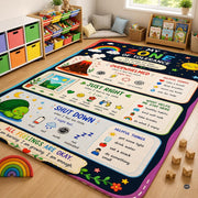 Personalized Teachers Classroom Rug, Custom Teacher Name Classroom Rules Area Rug, Feeling Chart Calming Corner Mat, Kindergarten Educational Back to School Class Decor (D1)