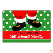 Personalized Christmas Doormat with Family Name and Custom Text