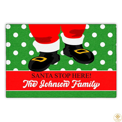 Personalized Christmas Doormat with Family Name and Custom Text