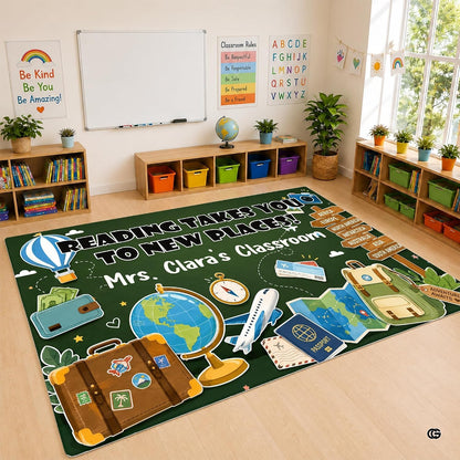 Global exploration voyage teacher area rug - view 1 - thumbnail image 1 of 8