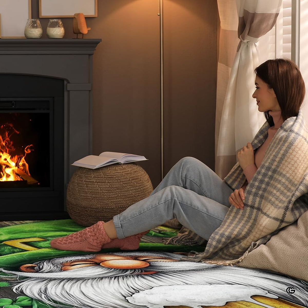 Entryway floor arrangement featuring the jolly Irish leprechaun living room area rug - image 8 of 8
