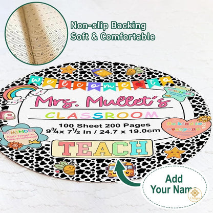 Personalized Notebook Welcome Mat with Family Name and Address