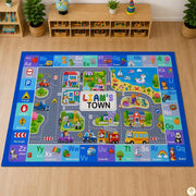 Personalized Road Map Welcome Mat with Custom Name and Town Detail