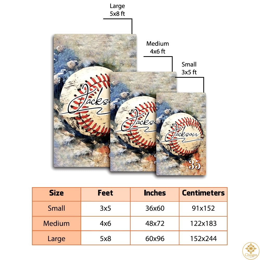 Baseball Area Rug