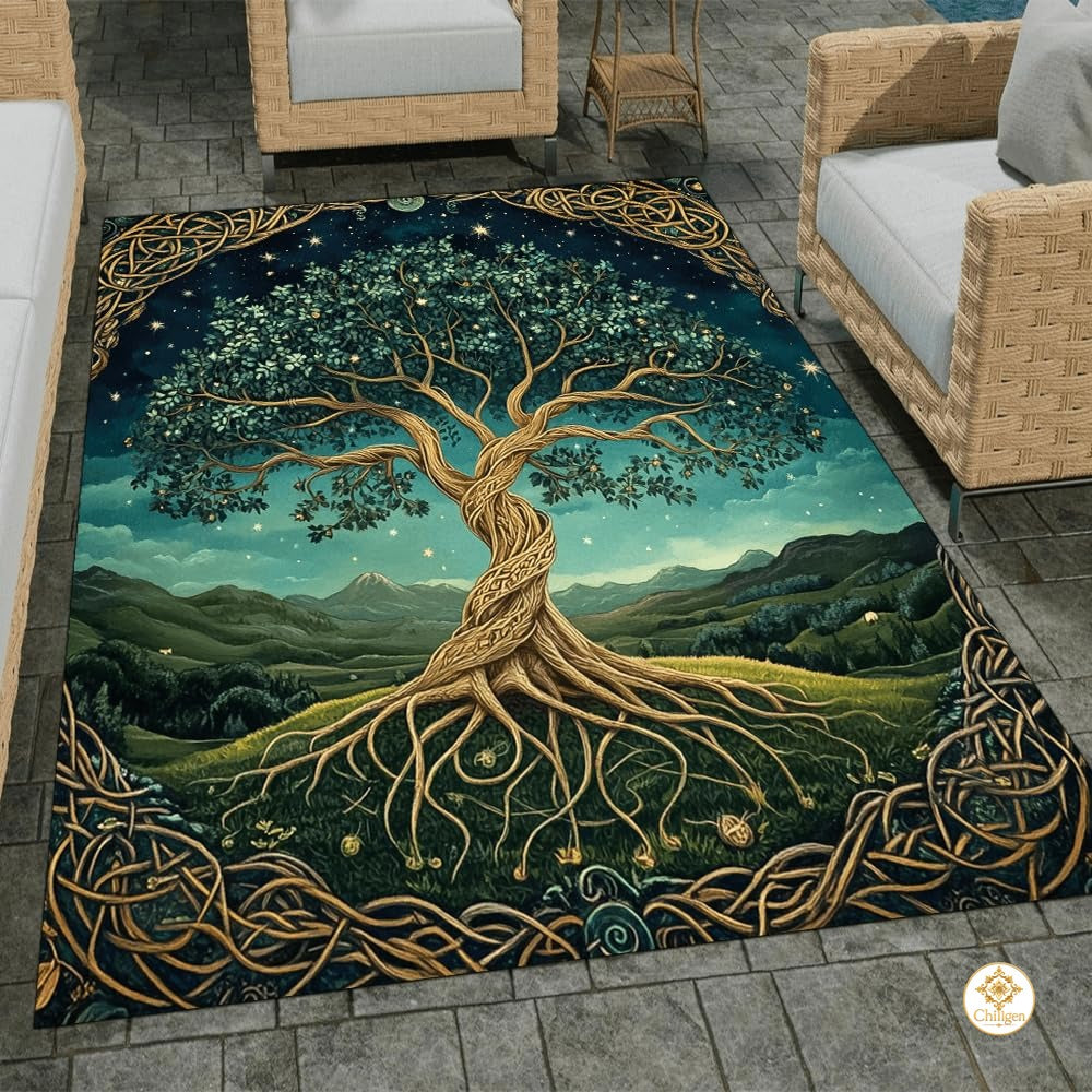 Custom Tree of Life Welcome Mat with Non Slip Backing