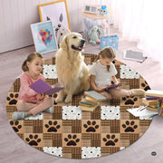 Custom Dog Paw Round Rug Patchwork Area Rug for Pet Lovers (1, A5)