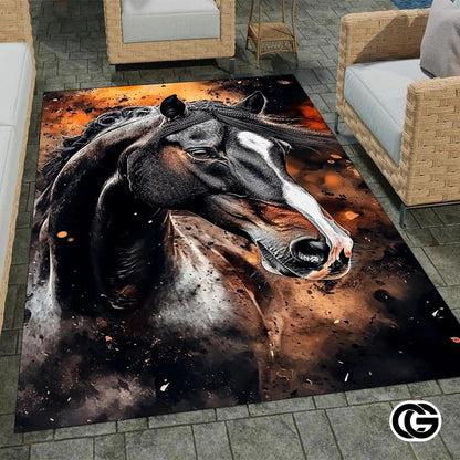 Custom Running Horse Welcome Mat for Front Door and Entryway