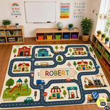 Personalized Road Map Door Mat with Custom Town Design - Map 1