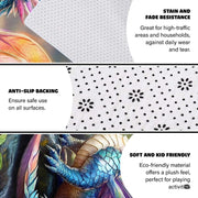 Close-up of the fantasy dragon illustration highlighting iridescent scales and golden wings. - thumbnail image 4 of 7