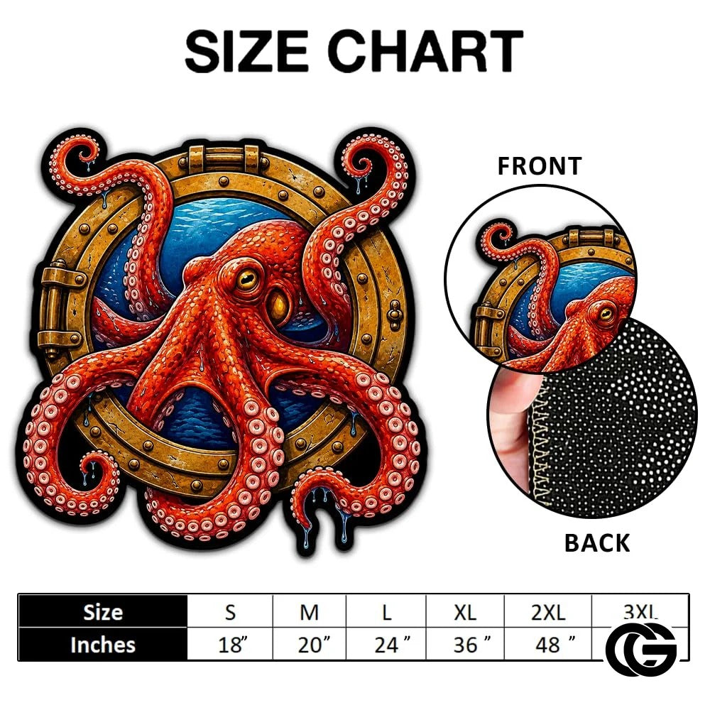 Custom Octopus Welcome Mat with Sea Monster and Name