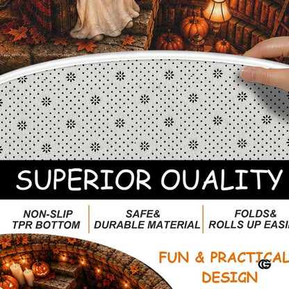 Personalized Halloween 3D Optical Illusion Ghost Round Rug