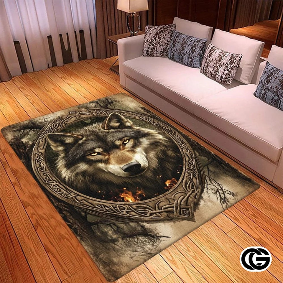 Custom Galaxy Wolves Rug for Boy Room and Living Room - Wolf-ds16