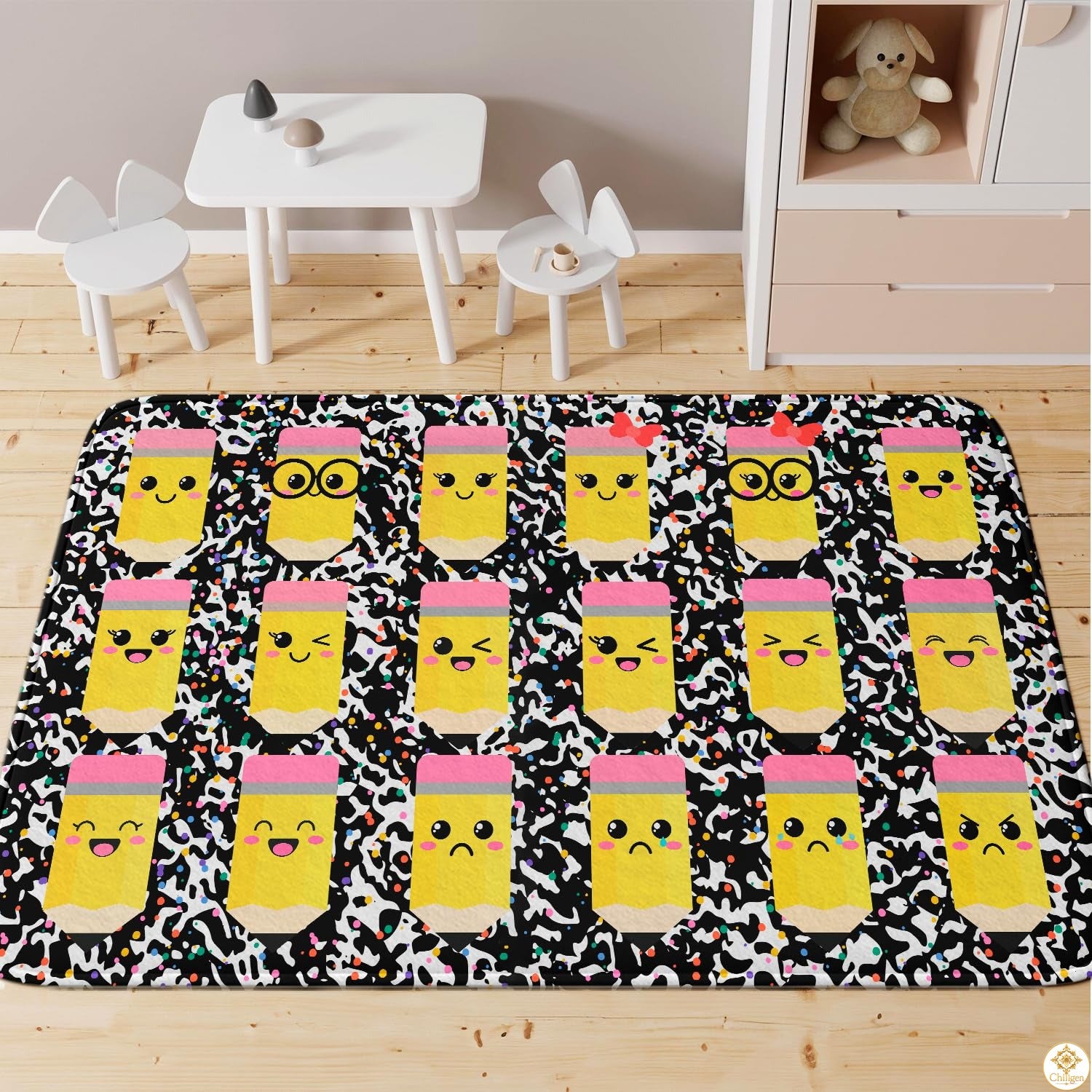 Custom Spanish ABC Classroom Rug for Playroom and School