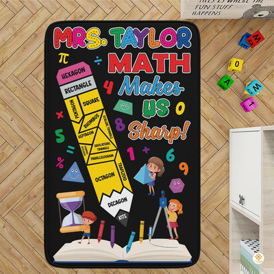 Custom Composition Notebook Classroom Rug with Non Slip Backing