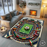 Personalized Soccer Doormat with Trophy and World Flags