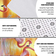 Beautiful area rugs for living room decor featuring an oil-painting motif of flamingos decorative accent pastel evening... - thumbnail image 2 of 7
