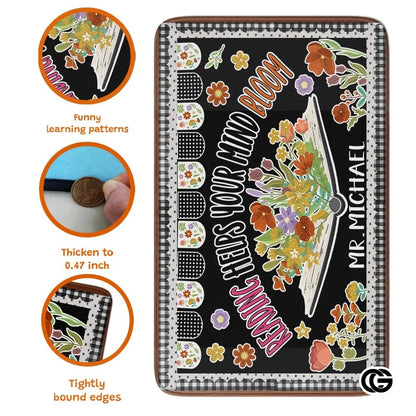 Custom Handprints Welcome Mat with Colorful Design and Text - Reading