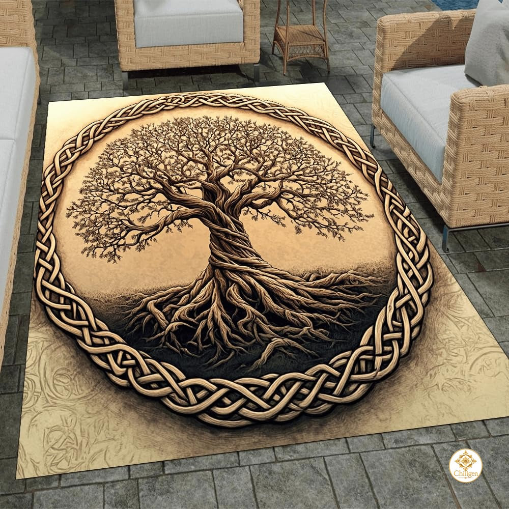 Custom Celtic Tree of Life Welcome Mat for Entryway and Living Room