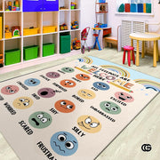 Custom Feelings Chart Welcome Mat for Classroom and Nursery - Feelings Chart / 3' x 5' (Rectangular)