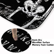 Infographic showing anti-slip dotted backing and durable material features of the rug - thumbnail image 5 of 8