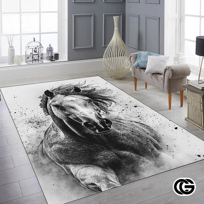 Custom Running Horse Welcome Mat for Living Room and Bedroom - Horse-ds14