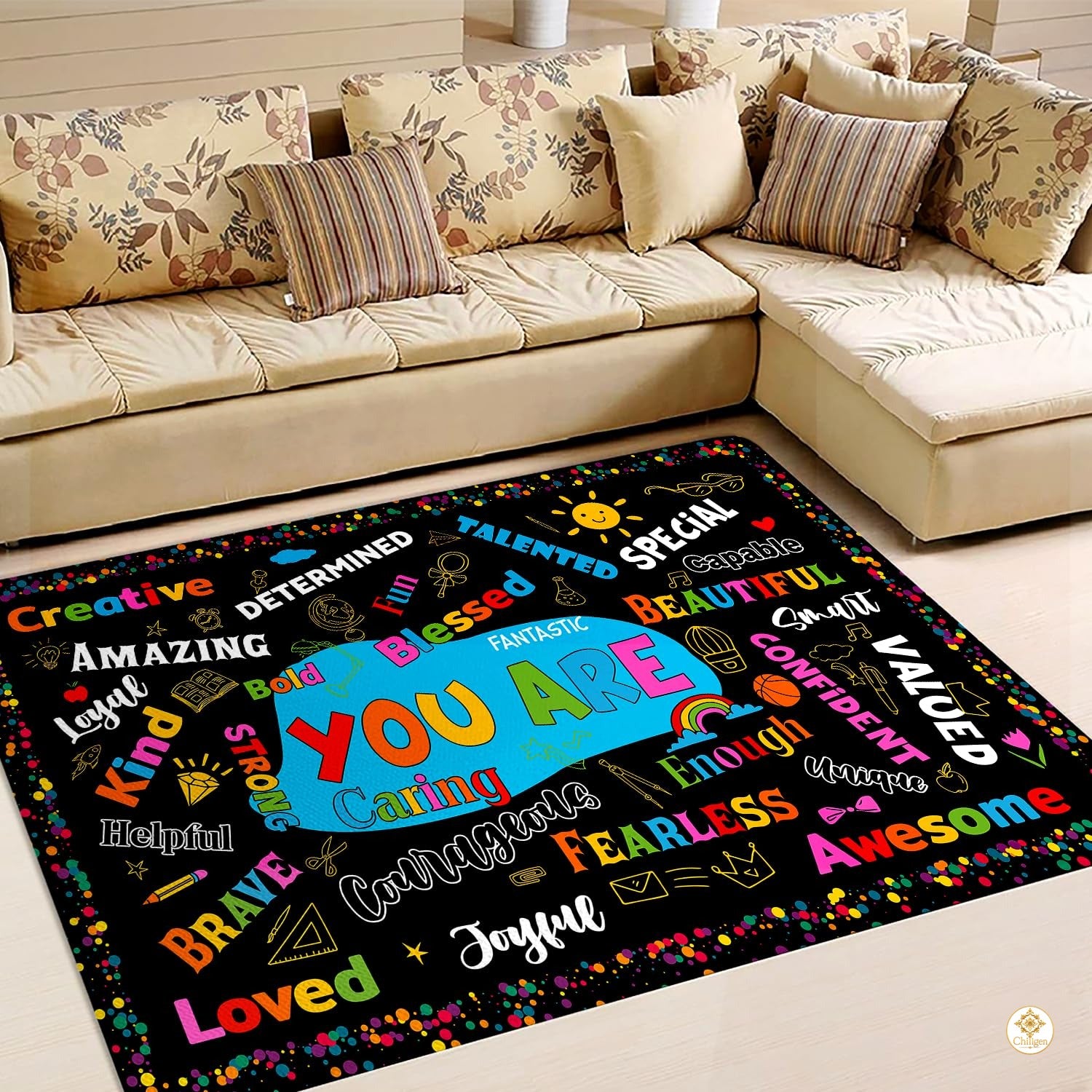 Personalized Family Welcome Mat with Monogram and Address