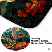 Ornate peacock area rug anchoring a salon setting with vintage decor accents. - thumbnail image 3 of 8