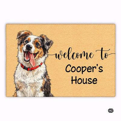 Personalized Pet Dog Welcome Door Mat with Photo and Name (A01)