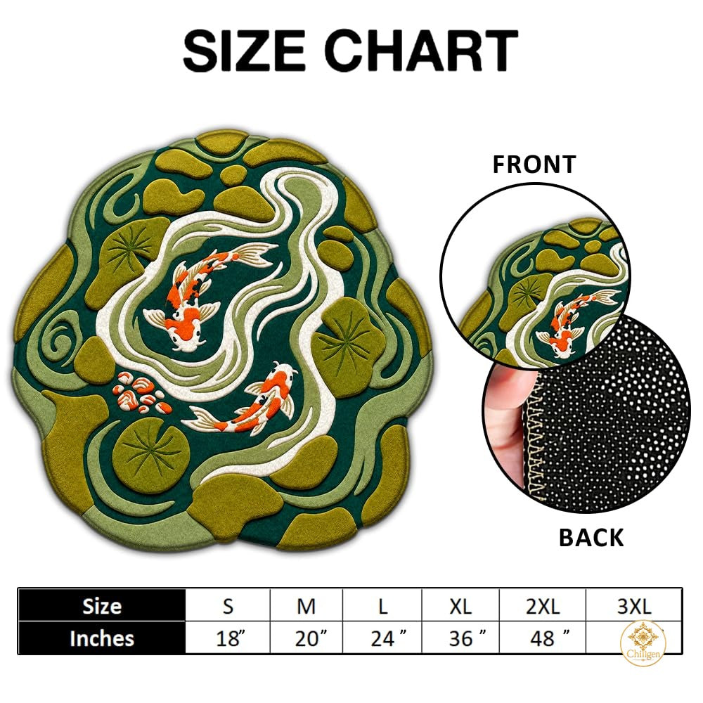 Custom Koi Pond Welcome Mat for Front Door and Entryway