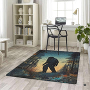 Detailed view of the woodland Sasquatch silhouette amidst starry sky stippling. - thumbnail image 5 of 5