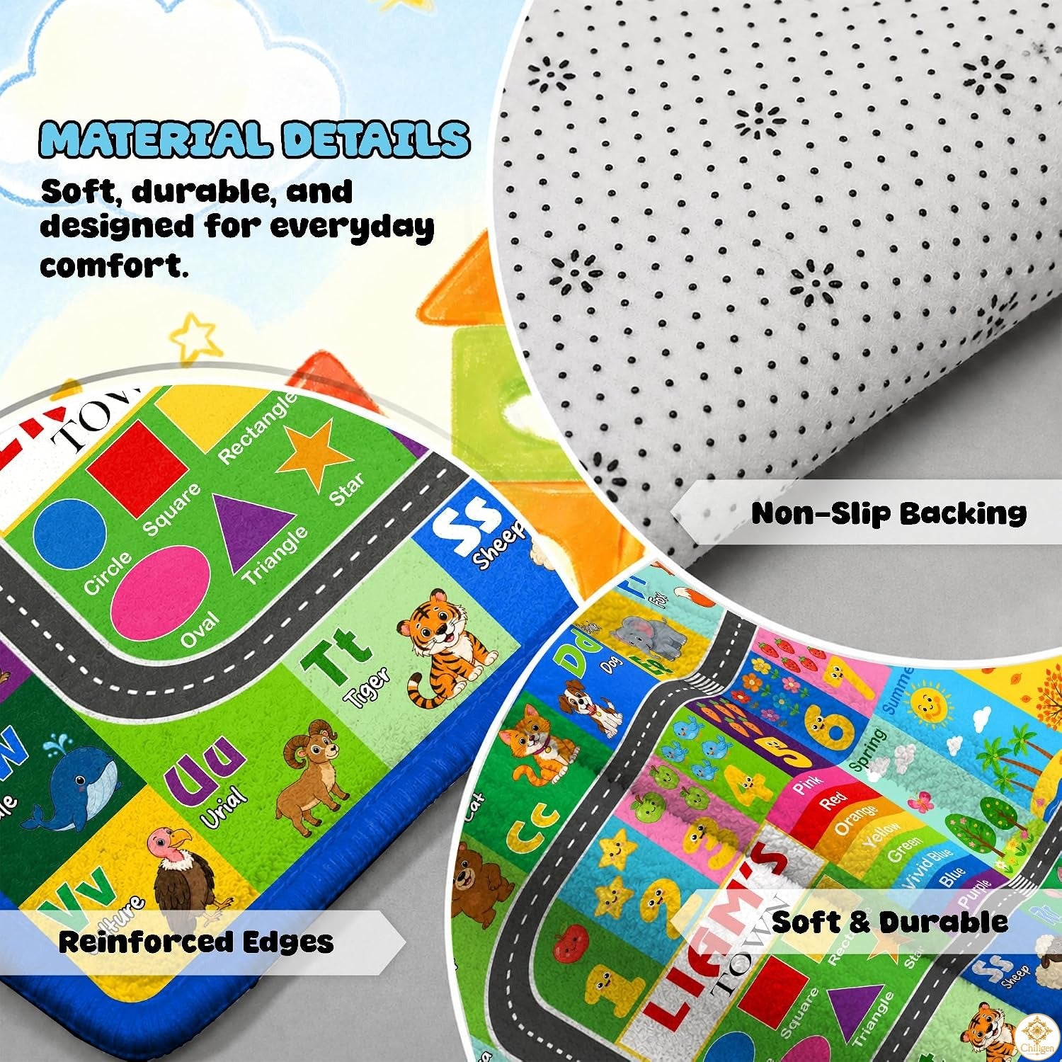 Personalized Road Map Welcome Mat with Custom Name and Streets