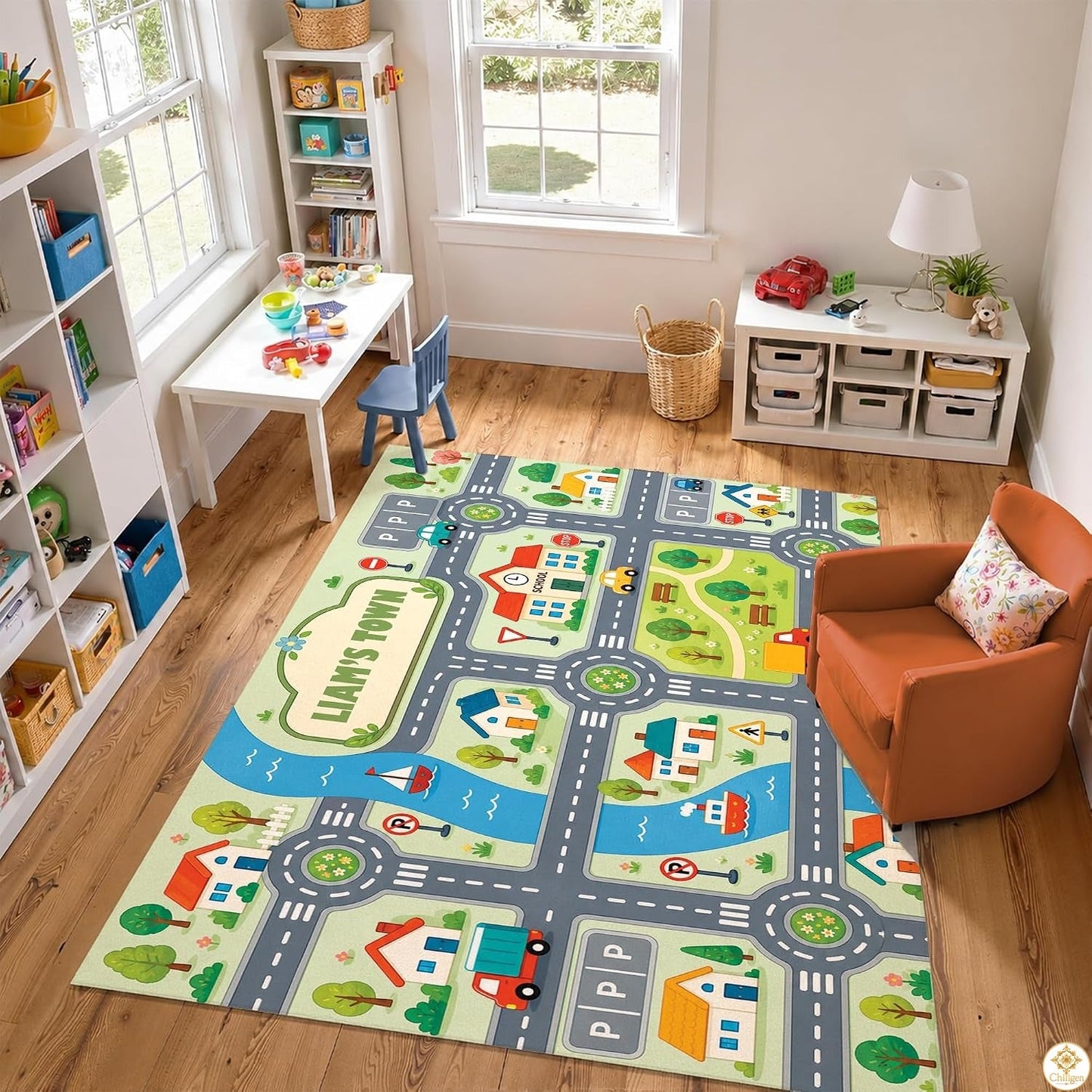 Custom Road Map Area Rug