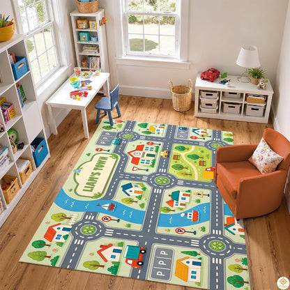 Custom Road Map Area Rug