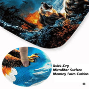 Soft low-pile microfiber surface texture on moonlit soaring eagle rug - thumbnail image 3 of 7