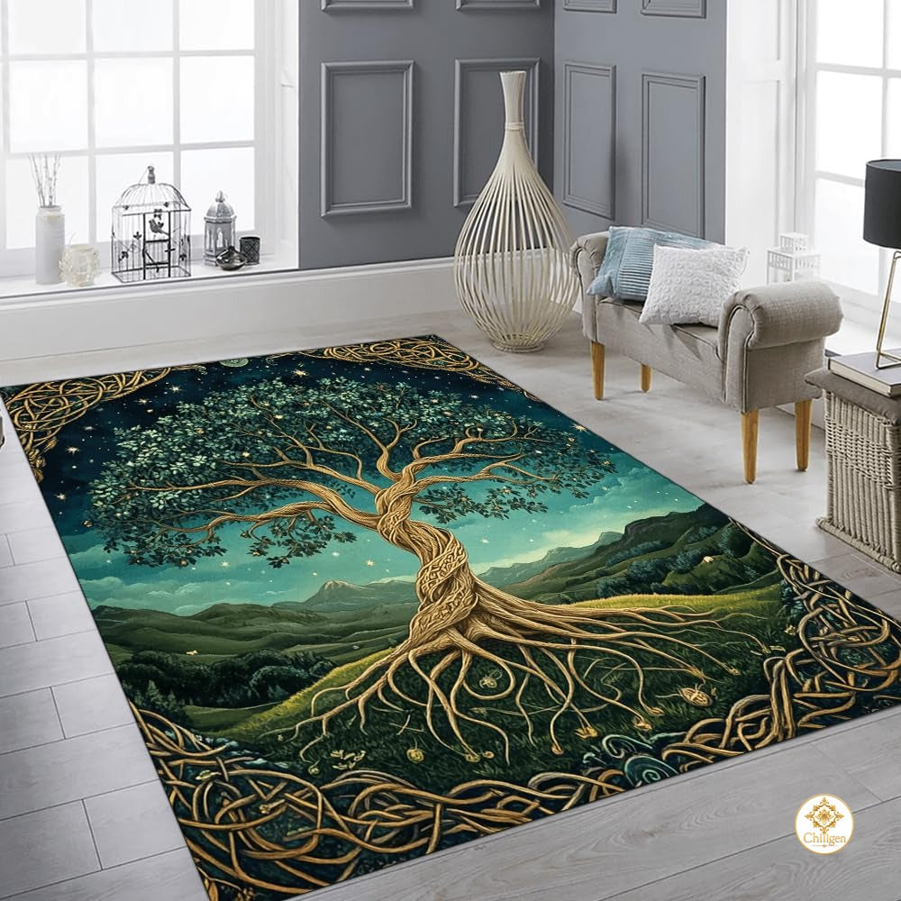 Custom Tree of Life Welcome Mat with Non Slip Backing