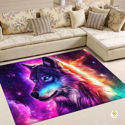 Custom Wolf Print Welcome Mat for Kids Room and Entryway