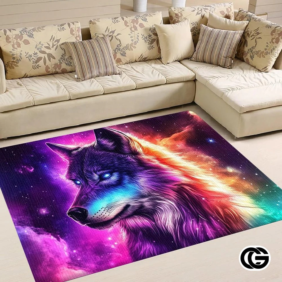 Custom Wolf Print Welcome Mat for Kids Room and Entryway